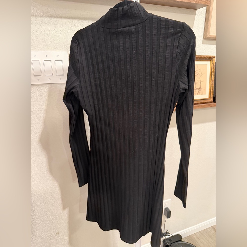 Reformation Black Ribbed Mini Dress - Picture 2 of 2